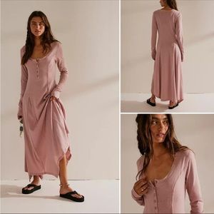 Free people Henley maxi in pink size medium-sold out online!